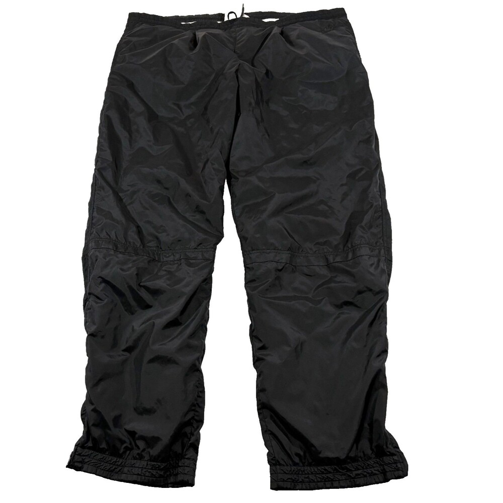 VTG Nike Y2K 90s Baggy Lined Nylon Track Mens Sweatpants Black Windbreaker Sz XL